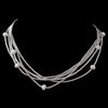 Vintage Cubic Zirconia Multi Silver Clear Bridal Wedding Necklace N 8913