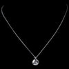 Silver Clear Round Swarovski Crystal Element On Chain Bridal Wedding Necklace 9600