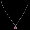Silver Rose Round Swarovski Crystal Element On Chain Bridal Wedding Necklace 9600