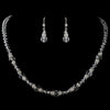 Silver Clear Swarovski Crystal Bead & Rondelle Bridal Wedding Jewelry Set 9712