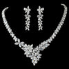 Stunning Cubic Zirconium Bridal Wedding Jewelry Set N 9830 E 4031