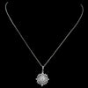 Rhodium CZ Sun Pendant Bridal Wedding Necklace 9853