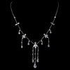 Silver Clear Swarovski and CZ Crystal Bridal Wedding Necklace & Dangle Earrings 9953