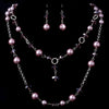 Bridal Wedding Necklace Earring Set 1040 Amethyst
