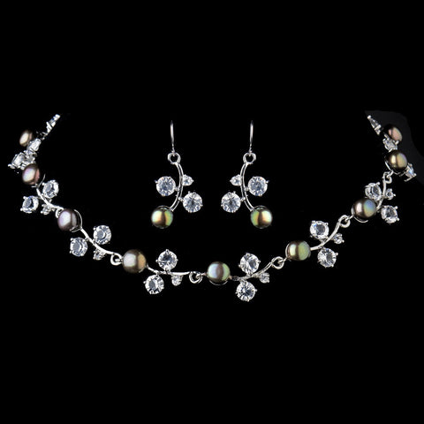Bridal Wedding Jewelry Set 1043 Brown Green