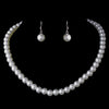 Bridal Wedding Necklace Earring Set 10912 Silver Ivory/White
