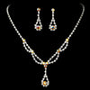 Silver AB Rhinestone Bridal Wedding Jewelry Set NE 1093