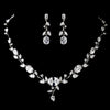 Antique Silver Clear CZ Crystal Bridal Wedding Jewelry Set 1311