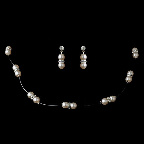 Bridal Wedding Necklace Earring Set 206 Tea Rose