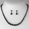 * Bridal Wedding Necklace Earring Set NE 231 Black