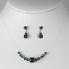 * Navy Illusion Bridal Wedding Necklace & Earring Set NE 233