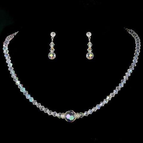 * AB Swarovski Crystal Bridal Wedding Jewelry Set NE 234