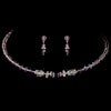 * Silver Light Amethyst Bridal Wedding Necklace Earring Set NE 238