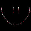 Fuchsia Swarovski Crystal Illusion Bridal Wedding Jewelry Set NE 241