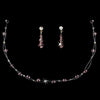 Light Amethyst Swarovski Crystal Illusion Bridal Wedding Jewelry Set NE 241