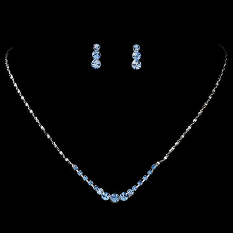 Bridal Wedding Necklace Earring Set 305 Blue