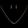 Bridal Wedding Necklace Earring Set 305 Gold Brown