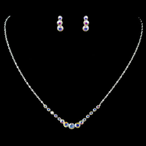 Silver AB Bridal Wedding Jewelry Set 305