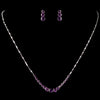 Silver Amethyst Rhinestone Bridal Wedding Jewelry Set 305