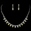 Bridal Wedding Necklace Earring Set NE 3108 Silver Yellow