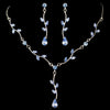 * Gorgeous Silver Blue Crystal Bridal Wedding Necklace & Earring Set 315