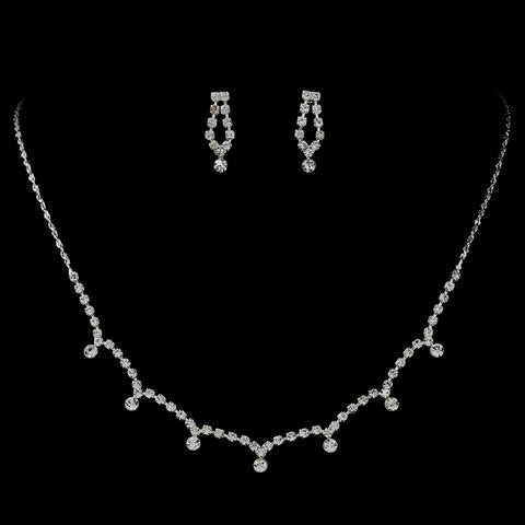 * Light Amethyst Crystal Accent Bridal Wedding Jewelry Set NE 325