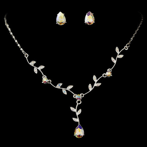 * Floral Bridal Wedding Stud Bridal Wedding With Earrings and Necklace Set 328