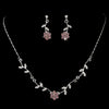 * Enchanting Silver Amethyst Floral Bridal Wedding Jewelry Set NE 330