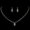 Beautiful Silver Clear Crystal Bridal Wedding Jewelry Set NE 342