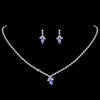 Beautiful Light Blue Crystal Bridal Wedding Jewelry Set NE 342