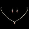 Beautiful Pink Crystal Bridal Wedding Jewelry Set NE 342