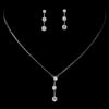 Three Stone Cubic Zirconia Bridal Wedding Jewelry Set NE 3516