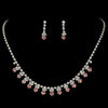 * Color Accented Bridal Wedding Necklace & Earring Bridal Wedding Jewelry Set NE 358