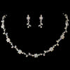 Silver AB Rhinestone Floral Bridal Wedding Jewelry Set 385