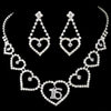 Matching Sweet 15/16 Rhinestone Bridal Wedding Necklace Earring Bridal Wedding Jewelry Set 460