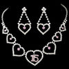 Matching Sweet 15/16 Rhinestone Bridal Wedding Necklace Earring Bridal Wedding Jewelry Set 460