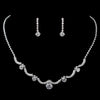 Silver Clear Rhinestone Bridal Wedding Jewelry Set 47300