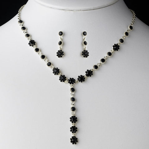 Bridal Wedding Necklace Earring Set 5790 Black