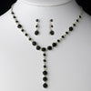 Bridal Wedding Necklace Earring Set 5790 Black