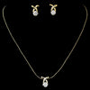 Bridal Wedding Necklace Earring Set 6006 Gold