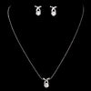 Bridal Wedding Necklace Earring Set NE 6006 Silver Clear