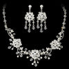 Stunning Silver Clear Swarovski Crystal Jewelry 6522 & Bridal Wedding Headband 7820 Set