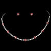 Bridal Wedding Necklace Earring Set 70155 Burgundy