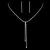 * Silver Clear Dangle Rhinestone Bridal Wedding Jewelry Set NE 70853