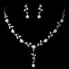 Silver White Bridal Wedding Necklace Earring Set 70863
