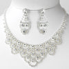 Silver Clear Statement Bridal Wedding Jewelry Set 71338