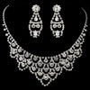 Silver Clear Statement Bridal Wedding Jewelry Set 71338
