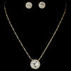 Simple Round Pendant Bridal Wedding Jewelry Set NE 71576