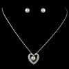 Bridal Wedding Necklace Earring Set 71626 Silver White