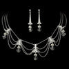 Bridal Wedding Necklace Earring Set 71682 Silver Clear